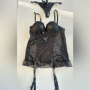 Elegant Black Corset Matching Set